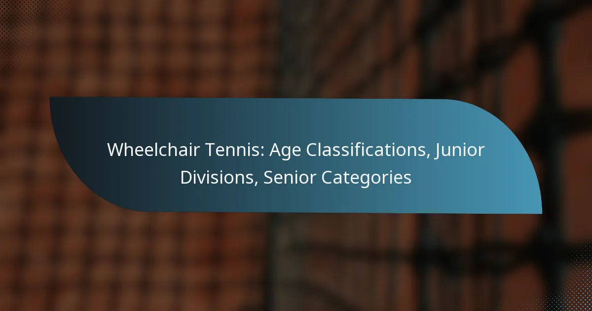 Wheelchair Tennis: Age Classifications, Junior Divisions, Senior Categories