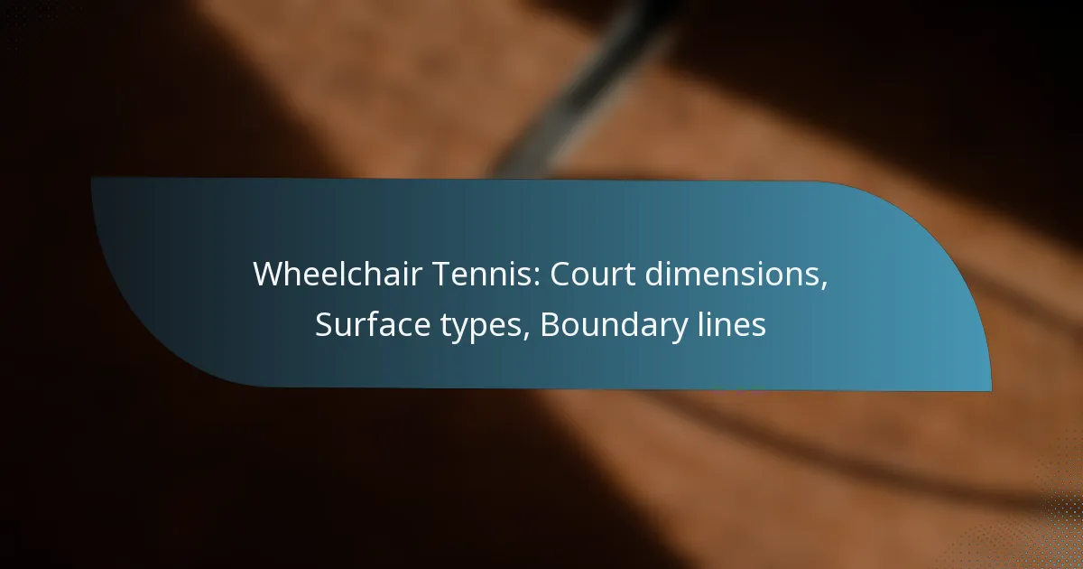Wheelchair Tennis: Court dimensions, Surface types, Boundary lines
