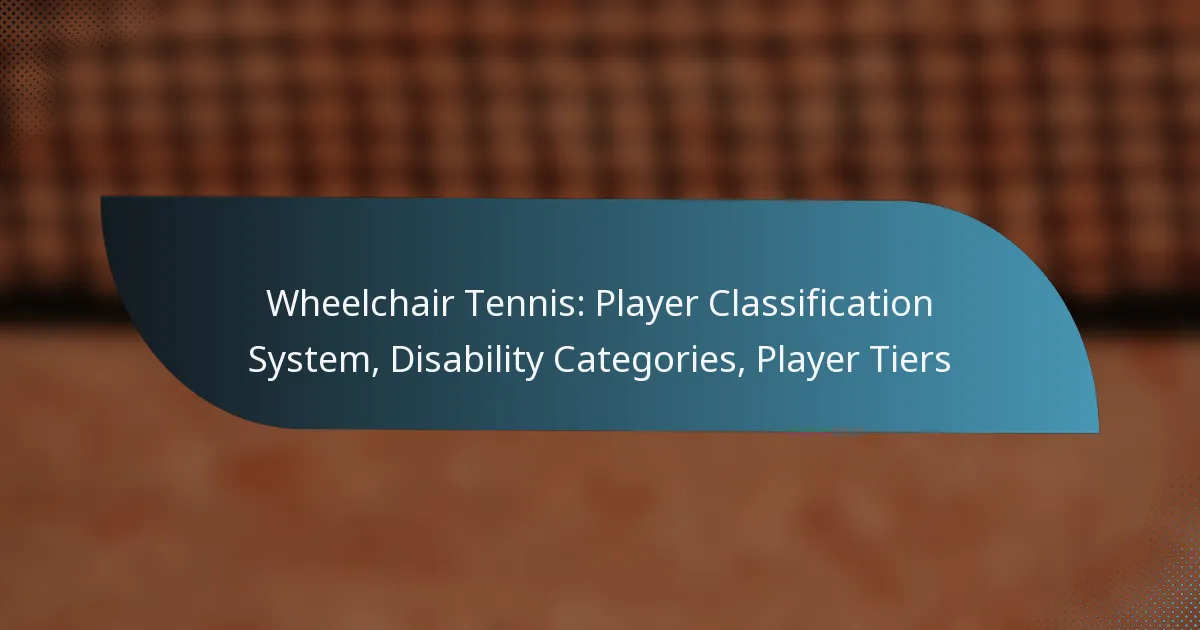 Wheelchair Tennis: Player Classification System, Disability Categories, Player Tiers