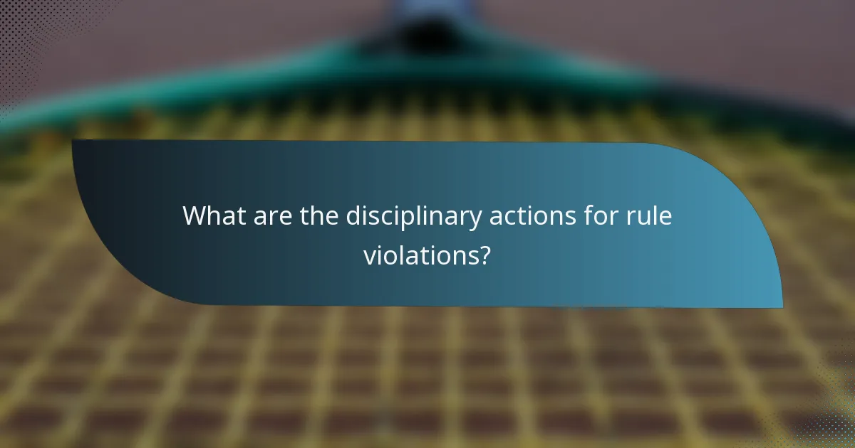 What are the disciplinary actions for rule violations?