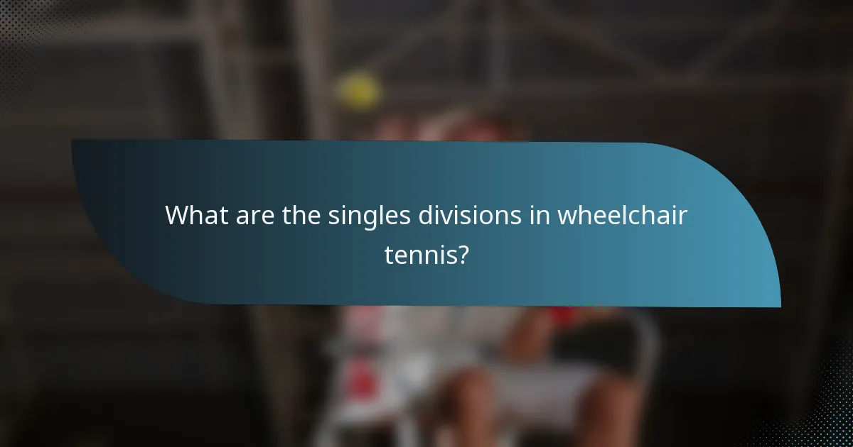 What are the singles divisions in wheelchair tennis?