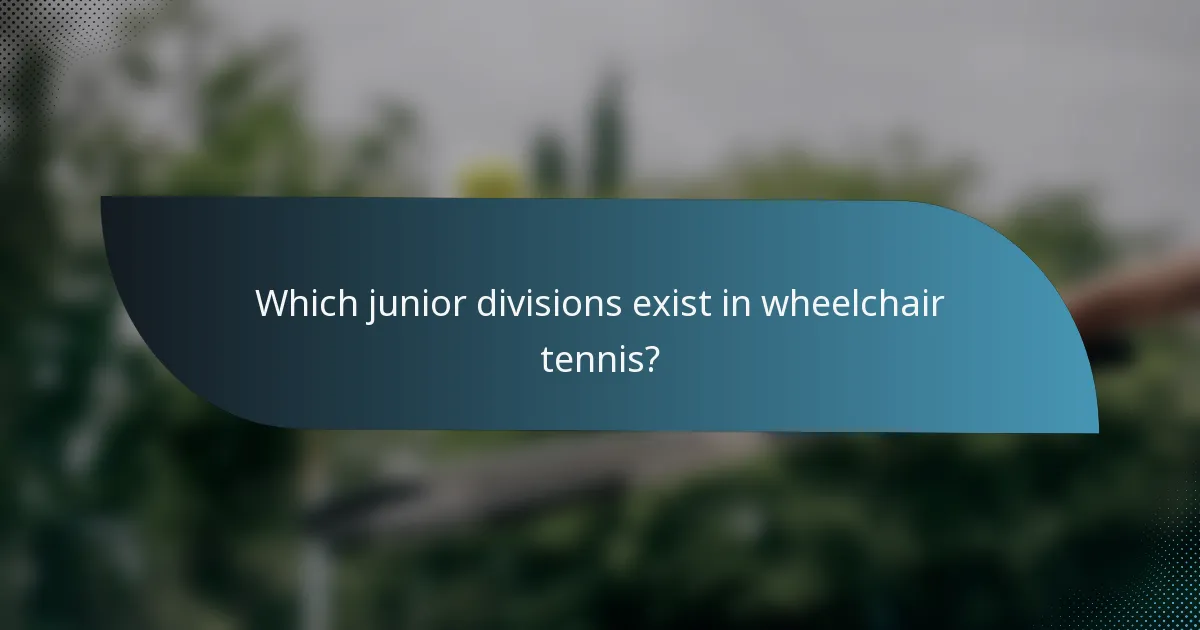 Which junior divisions exist in wheelchair tennis?