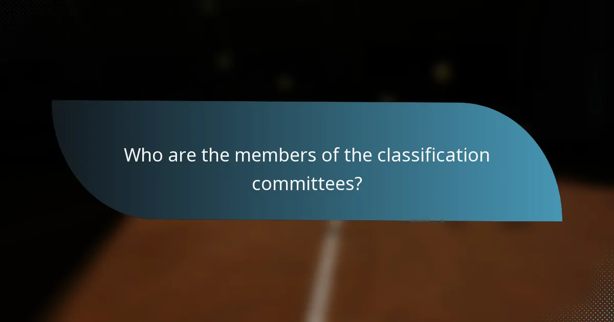 Who are the members of the classification committees?